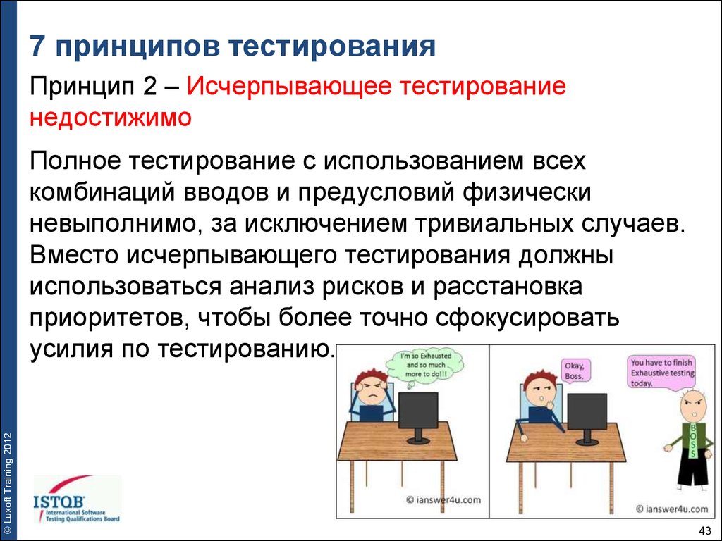 Информации тестирование. Исчерпывающее тестирование. Принципы тестирования. 7 Принципов тестирования. Исчерпывающее тестирование пример.