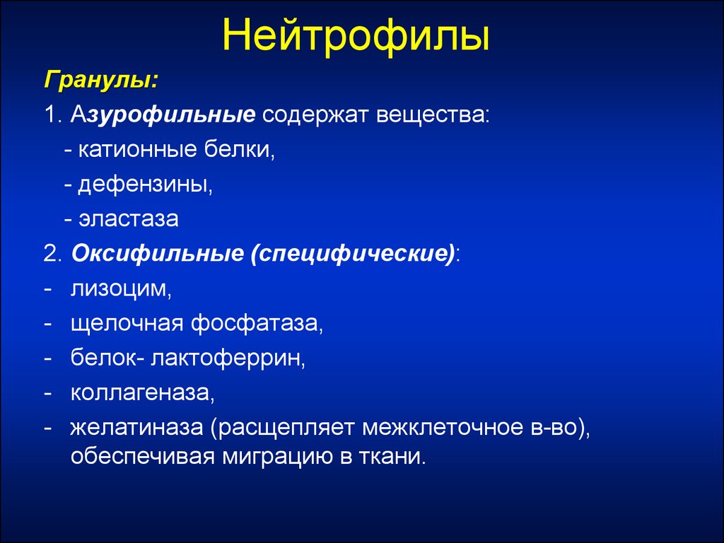 Катионные белки. Состав гранул нейтрофилов. Белки нейтрофилов. Катионные белки лейкоцитов. Специфические гранулы нейтрофилов.