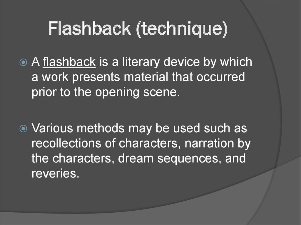 literary devices flashback examples