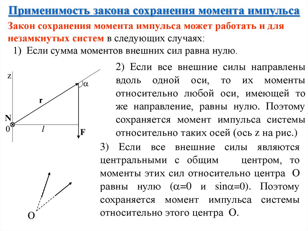 Сохраню моменты. Закон сохранения момента импульса в незамкнутой системе. Закон сохранения момента импульса для системы материальных точек. 9. Закон сохранения момента импульса (формулировка, формула).. Закон сохранения момента импульса относительно оси.