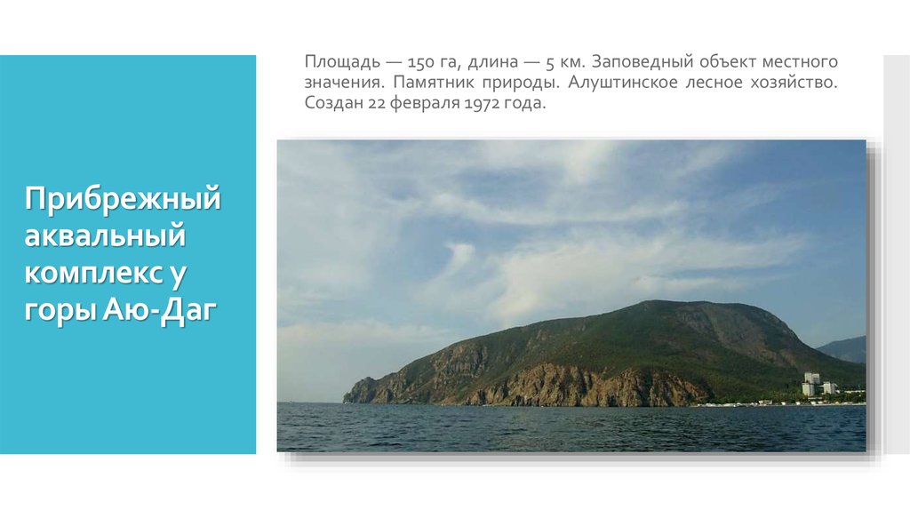 Аквальный комплекс это. Прибрежный аквальный комплекс возле горы Аю-Даг. Сообщение о гидрологических памятниках Крыма.