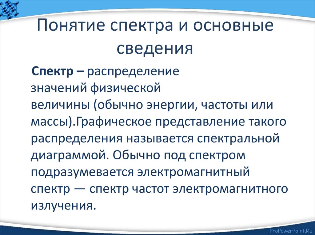 Презентация по физике 9 класс типы оптических спектров