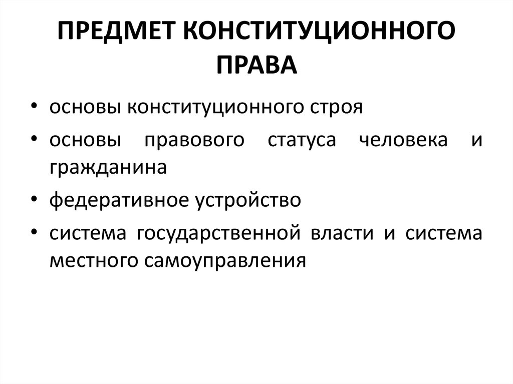 Предмет конституционного права презентация