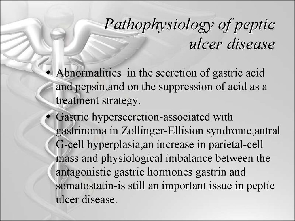 Pathophysiology of peptic ulcer disease