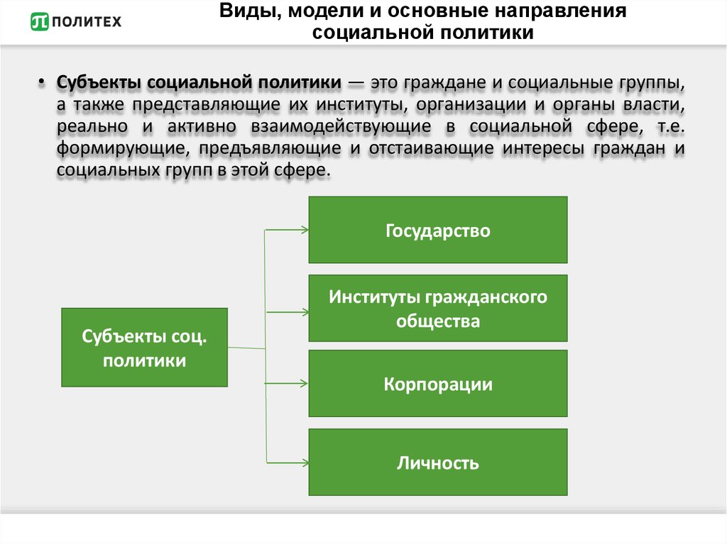 Механизмы социального государства. Модели социальной политики. Субъекты социальной политики. Социальная политика объект. Субъекты соц политики.