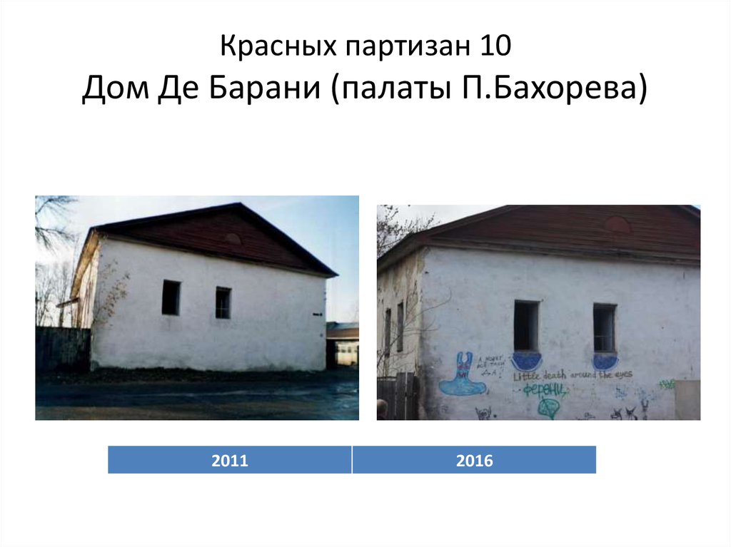 Красных партизан 10 Дом Де Барани (палаты П.Бахорева)