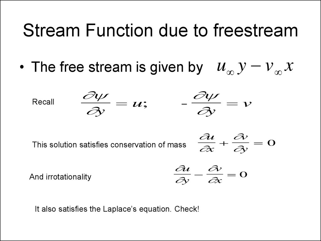 Stream Function due to freestream