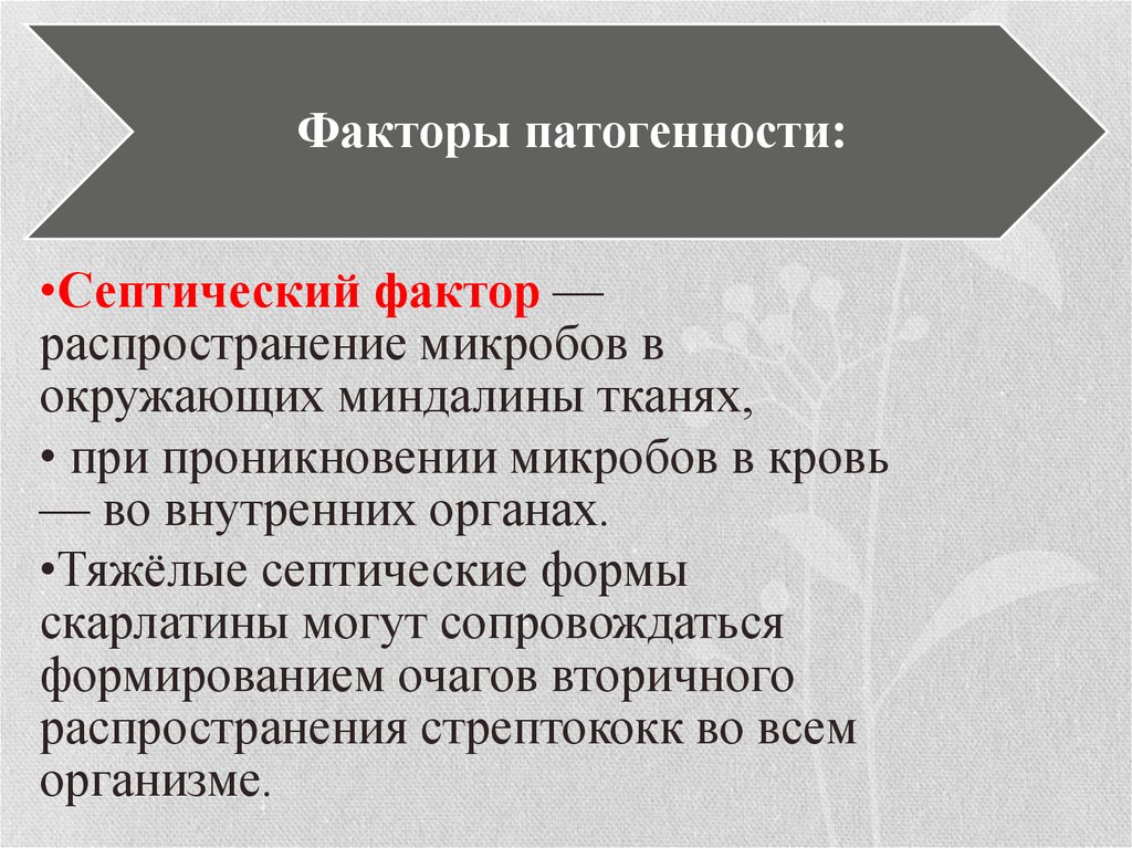 Фактор распространения. Факторы патогенности скарлатины. Факторы пенетрации микроорганизмов. Факторы распространения скарлатины.