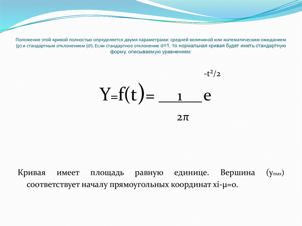 Уравнение нормальной Кривой.