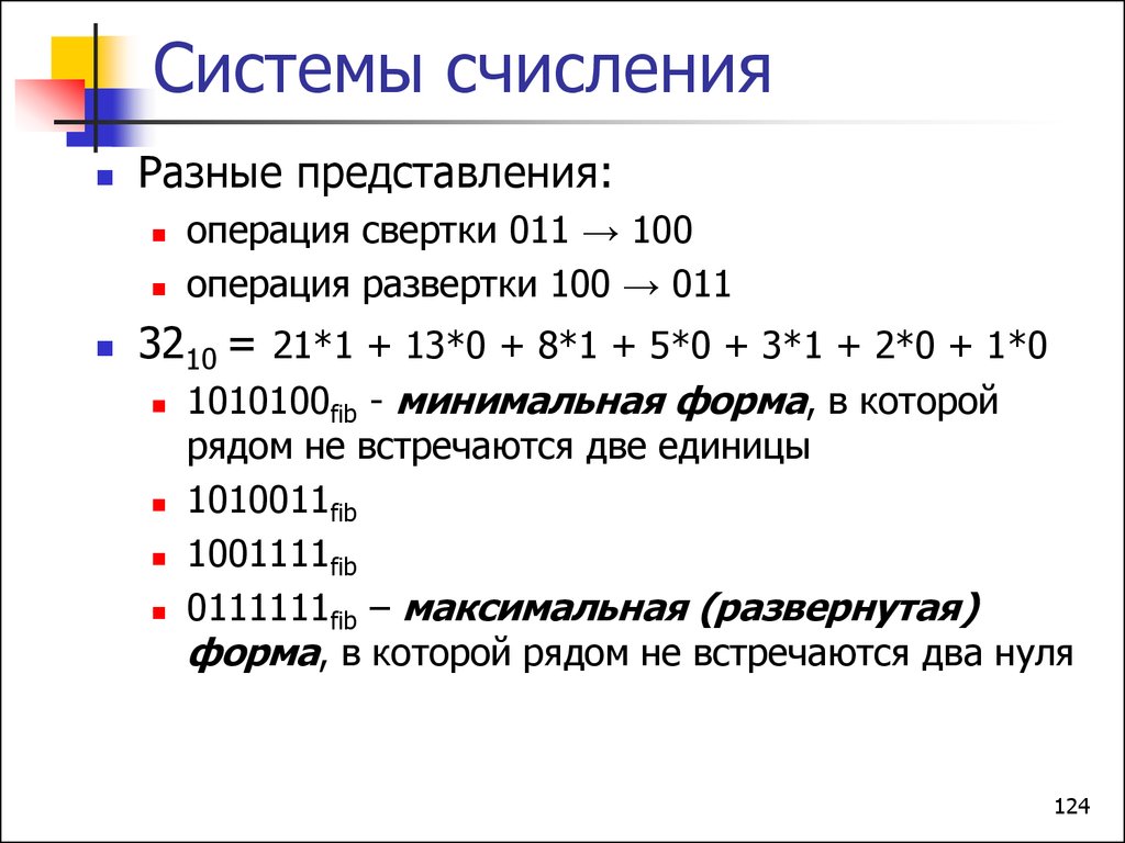 Представление операции