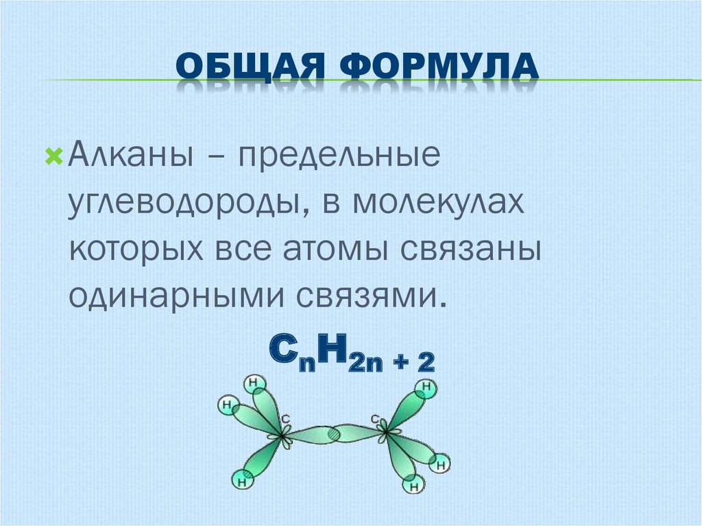 Общая формула алкана. Предельные углеводороды алканы общая формула.