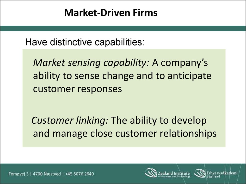 Market-Driven Firms