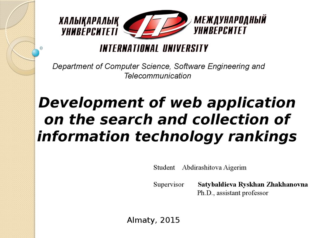 Development of web application on the search and ...