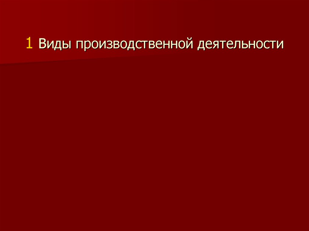 Виды производственной деятельности