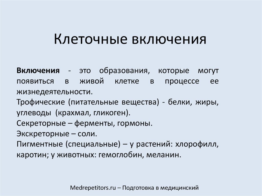 Включения клетки