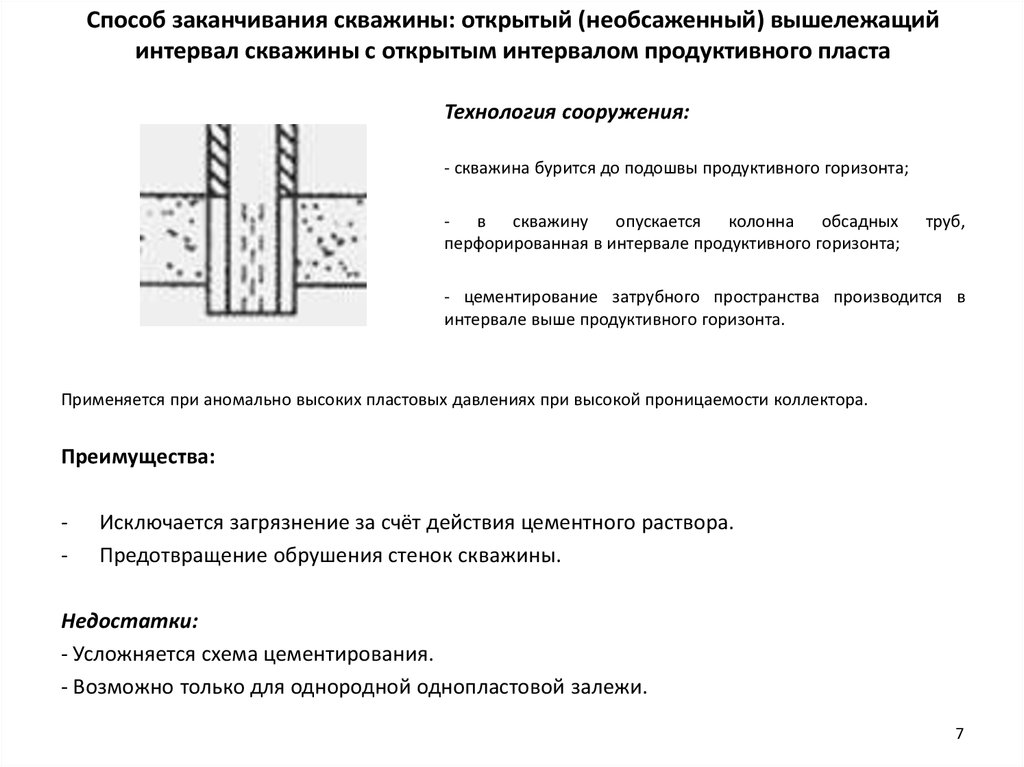 Схема заканчивания скважин