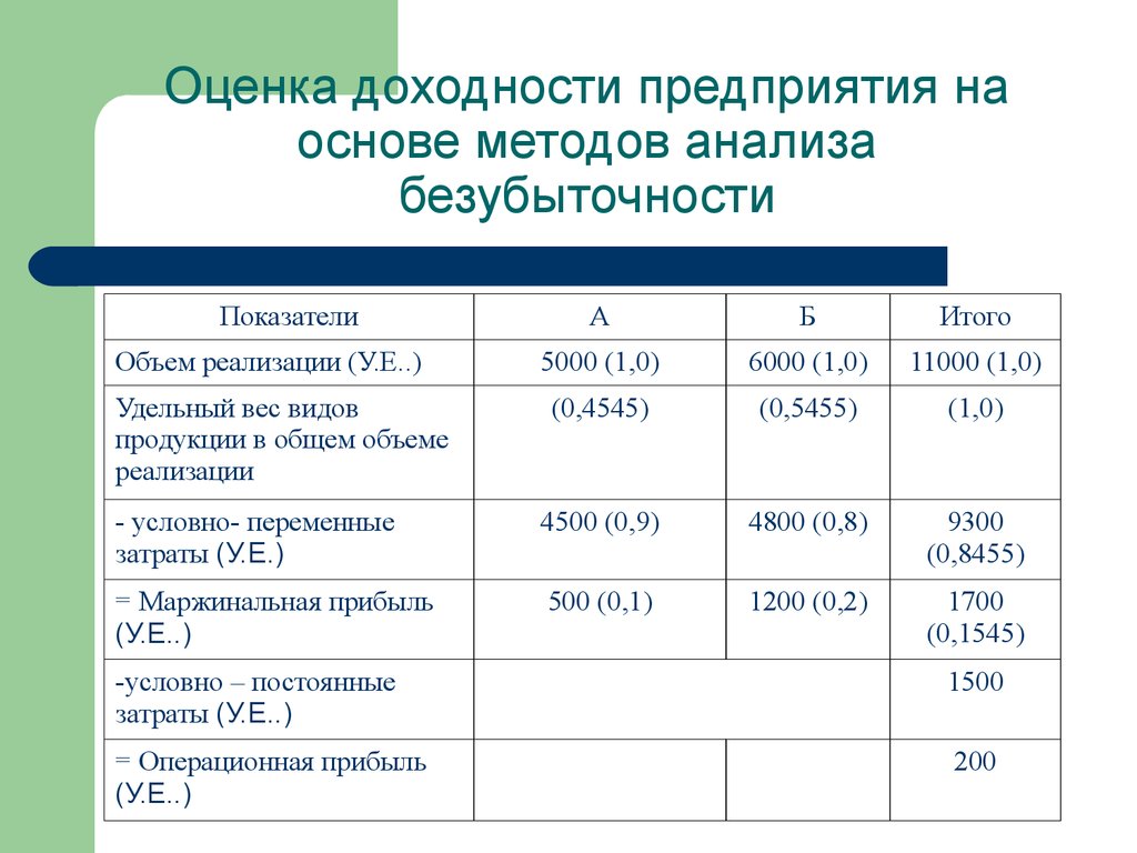 Оценка рентабельности проекта