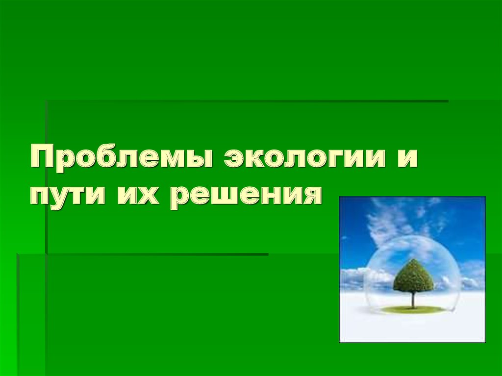 Экологические проблемы их решения презентация