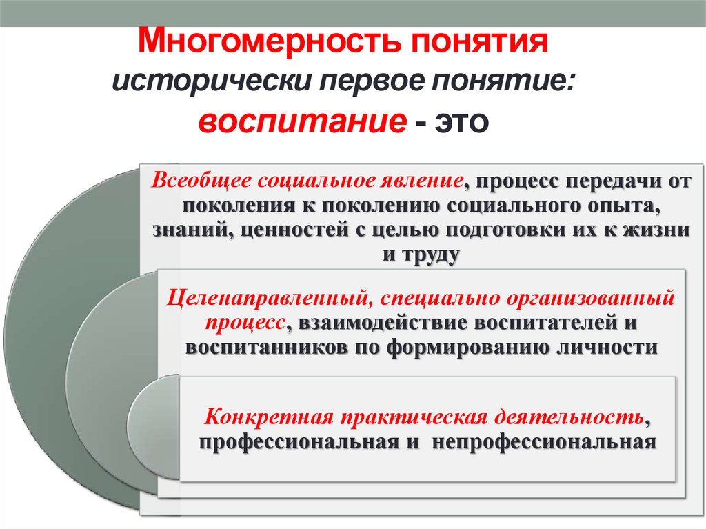 Первое понятие. Многомерность понятие. Многомерность понятия личность. Многомерность это в обществознании. Многомерность в педагогике.