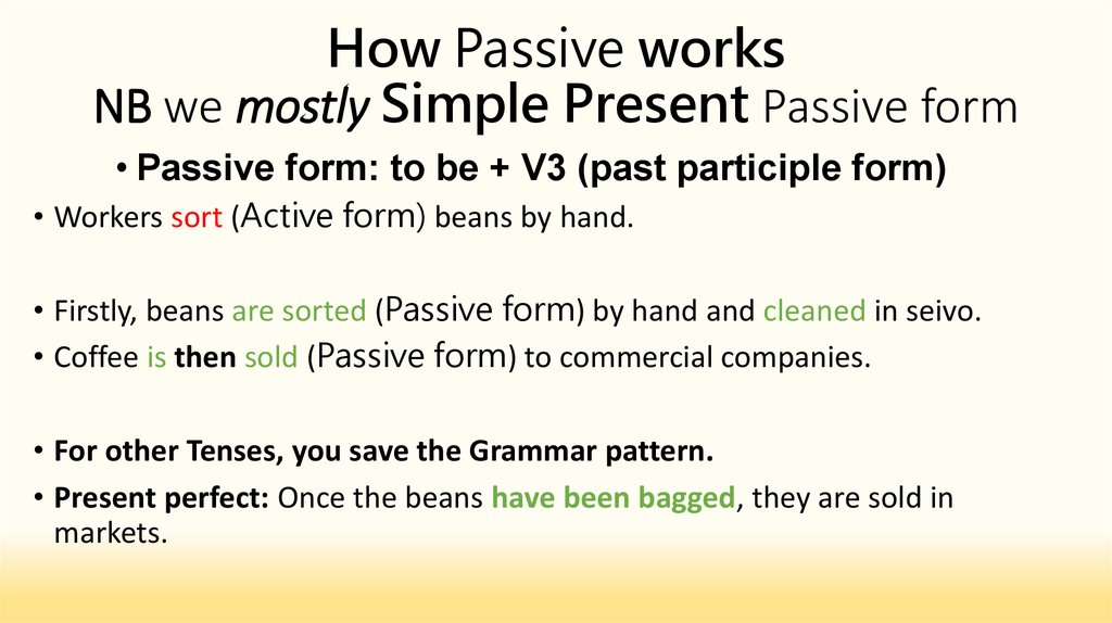 Forming passive sentences