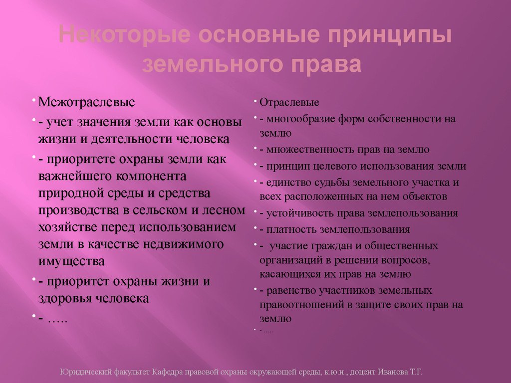 Земельное право. Общая и особенная часть - презентация онлайн