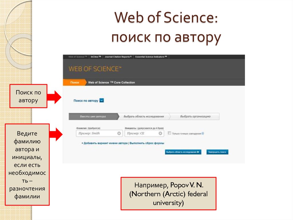 Web of science автор