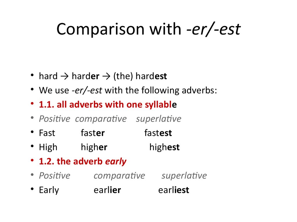 Comparative er. Early Comparative and Superlative. Superlative fast. Early Comparative form. Early adverb Comparative and Superlative.