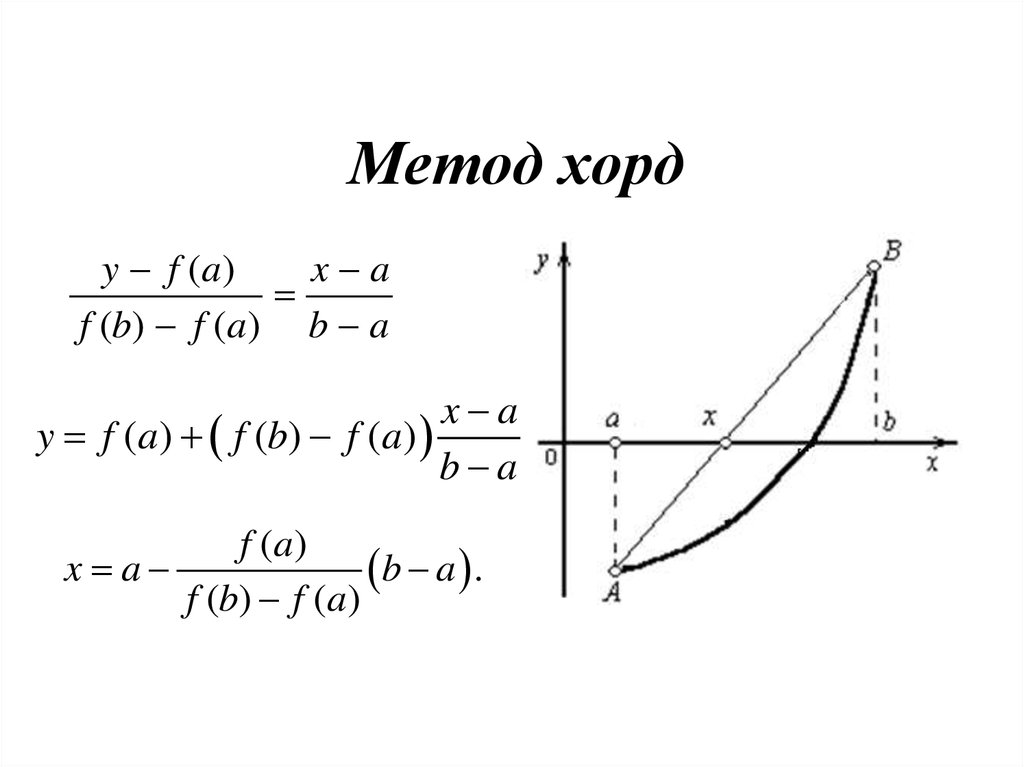 Метод хорд. Метод хорд для решения нелинейных уравнений. Метод хорд и секущих. Метод секущих метод хорд. Формула метода хорд.