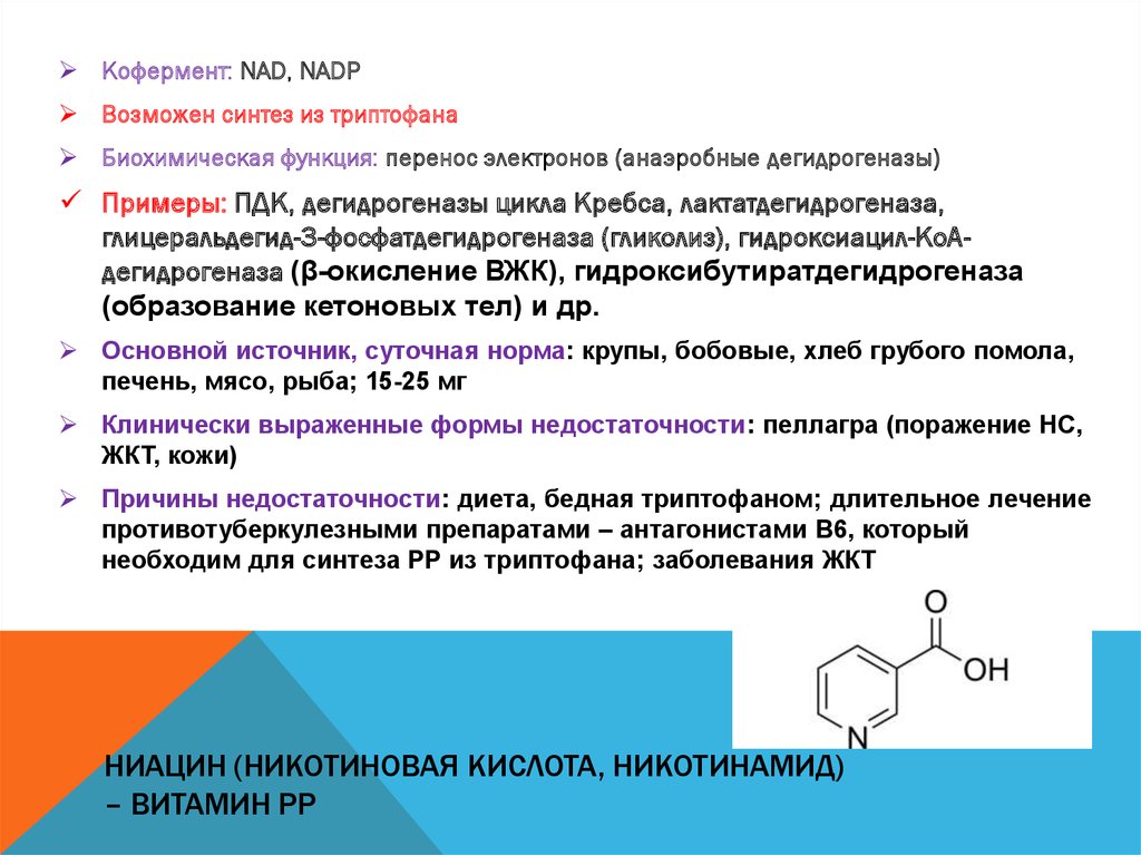 Синтез кофермента. Биологическая роль витамина рр биохимия. Витамин в5 никотиновая кислота. Синтез никотинамида из триптофана. Витамин б3 никотиновая кислота.