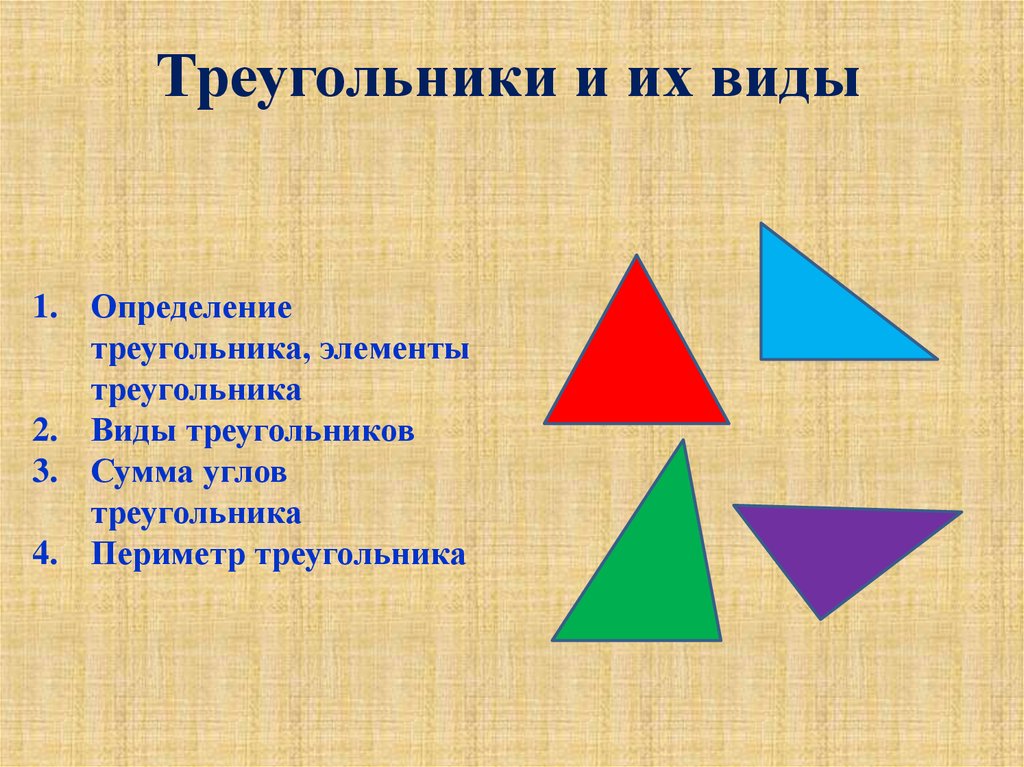 Виды углов и треугольников 4 класс презентация