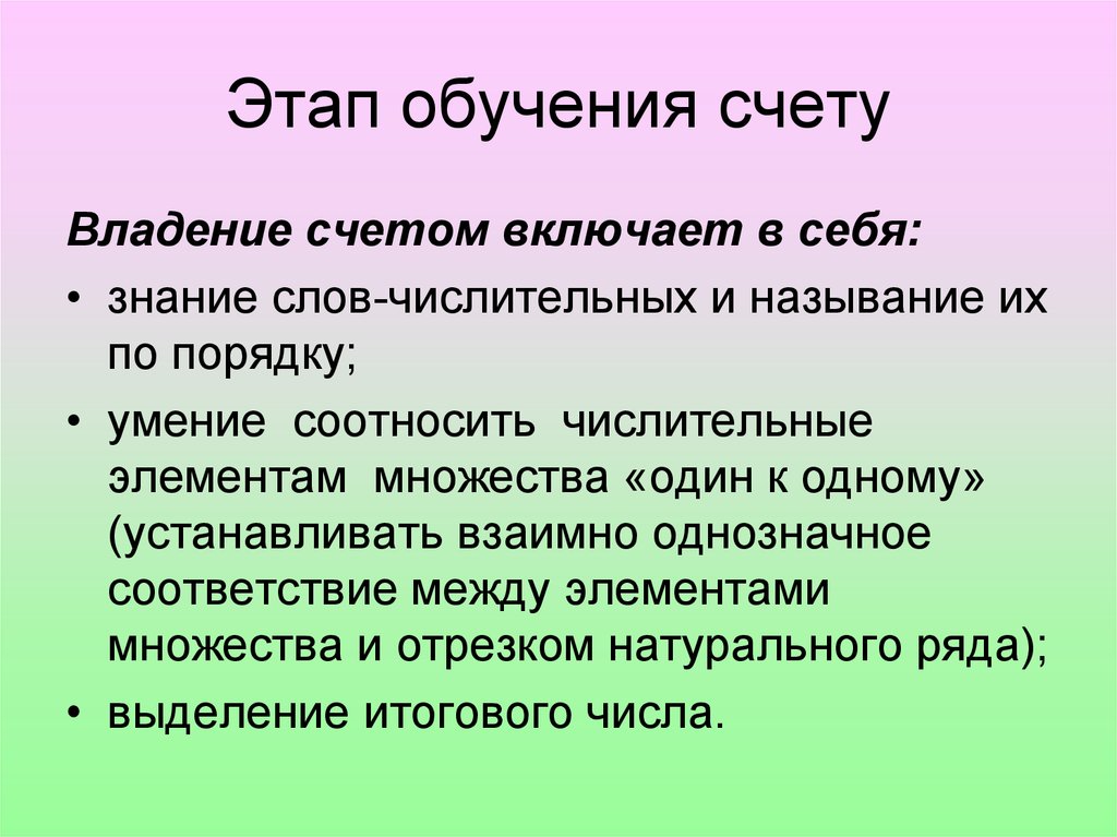 Этапы обучения