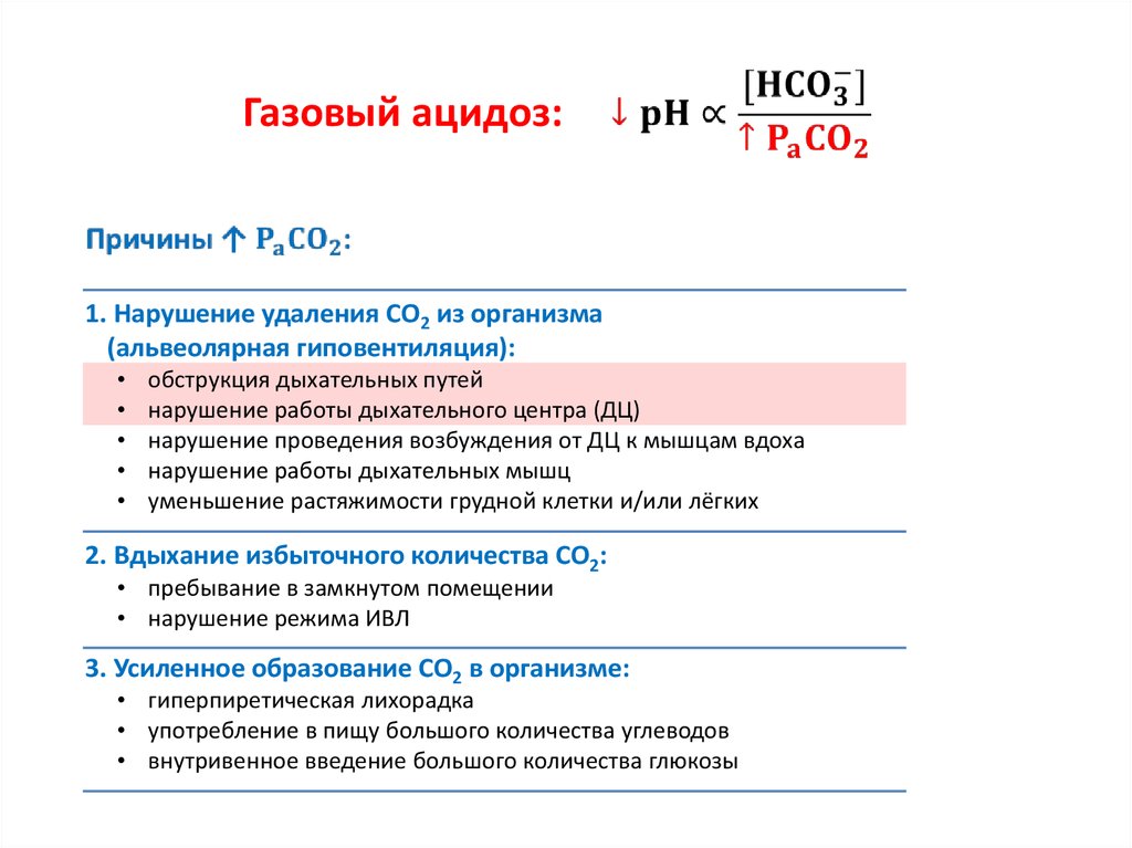 Ацидоз легких. Газовый ацидоз. Газовый ацидоз механизм развития. Альвеолярная гиповентиляция исход. Нарушение КЩС.