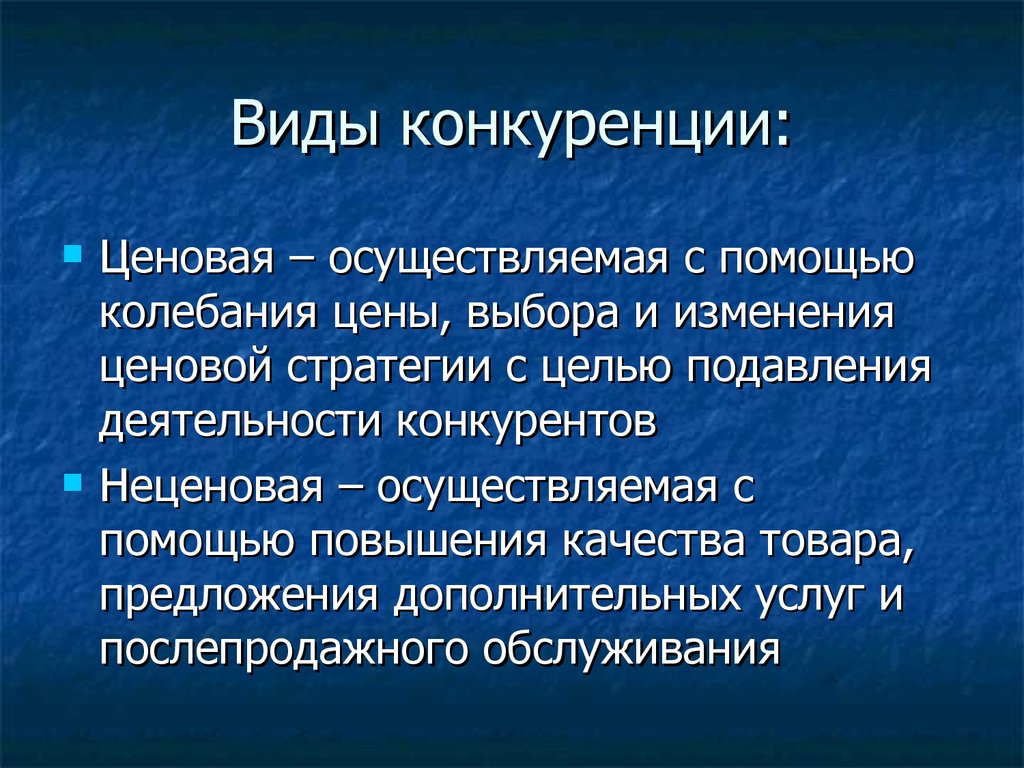 Виды конкуренции