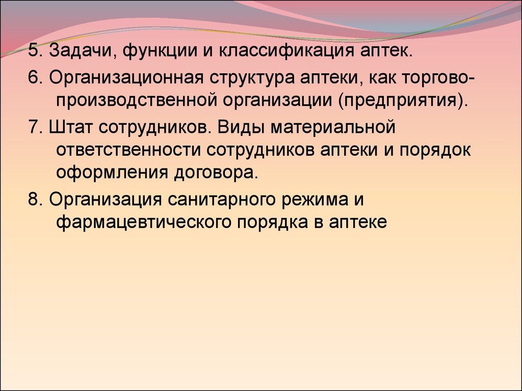 Виды аптечных организаций презентация