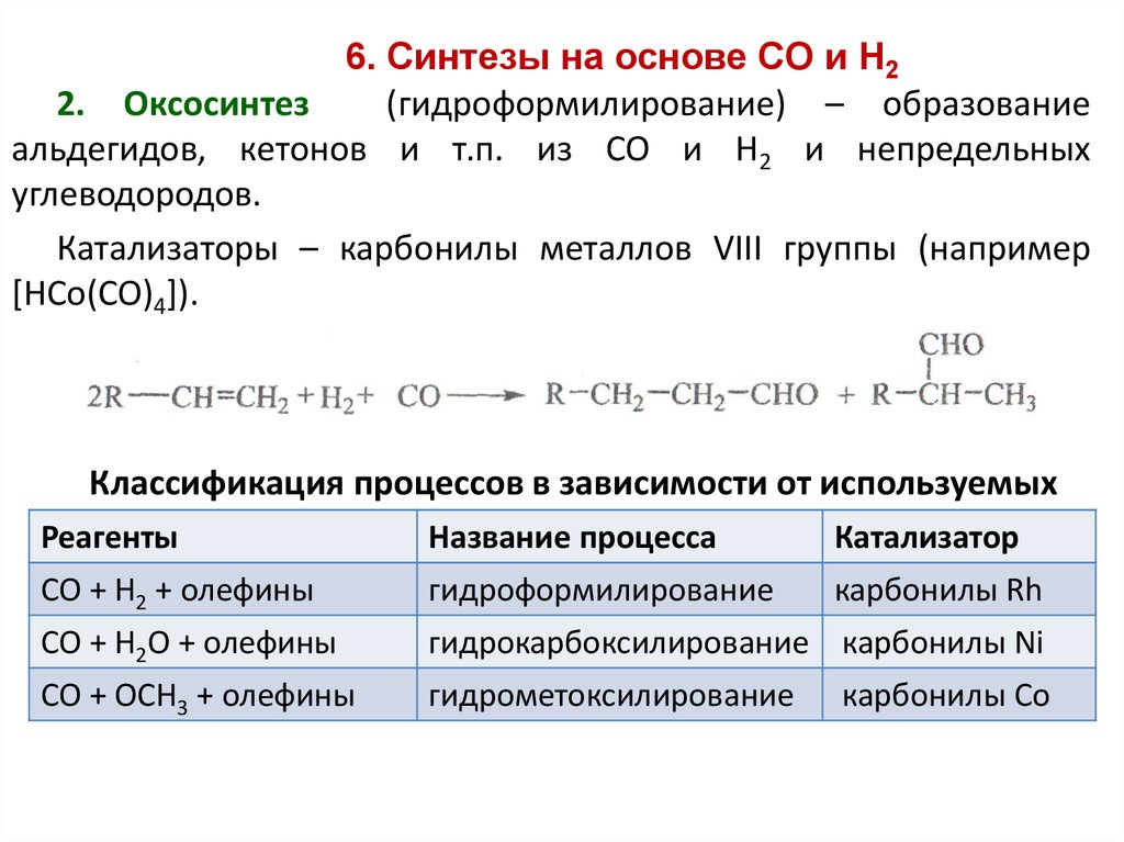 Природные энергоносители и углеродные материалы. Оксосинтез алкена. Пропилен оксосинтез. Катализаторы оксосинтеза. Гидроформилирование алкенов оксосинтез.