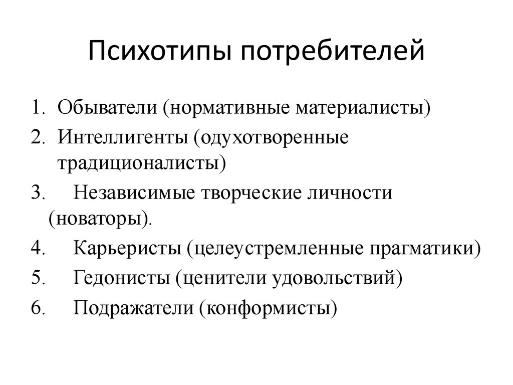 Типы психологии