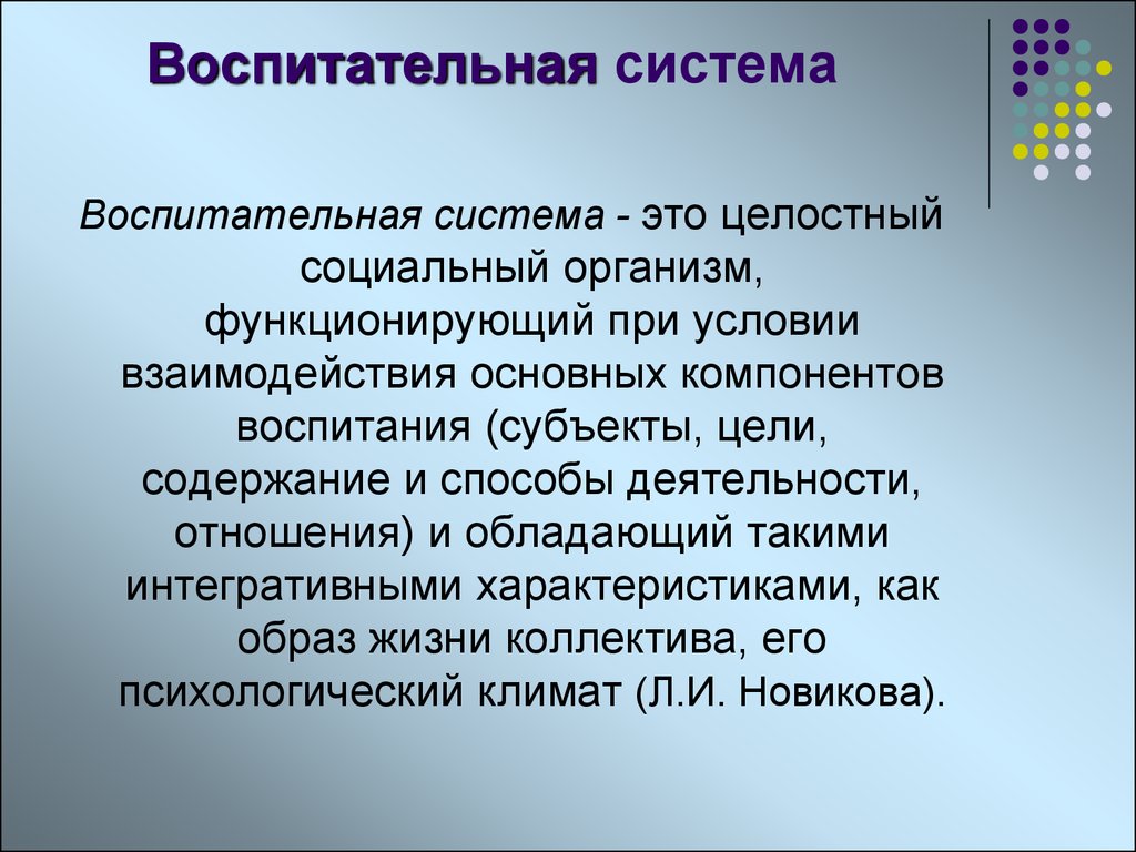 Воспитательная система общей заботы презентация