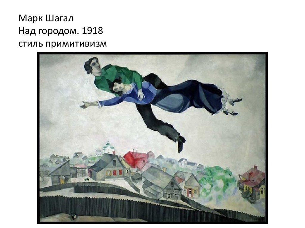 Марк Шагал Над городом. 1918 стиль примитивизм
