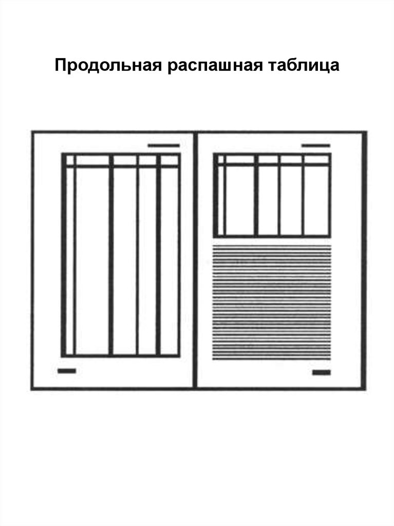 Продольная распашная таблица