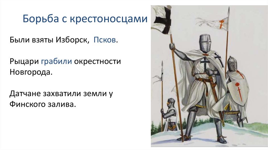 Борьба против немецких рыцарей. Борьба Руси против крестоносцев.