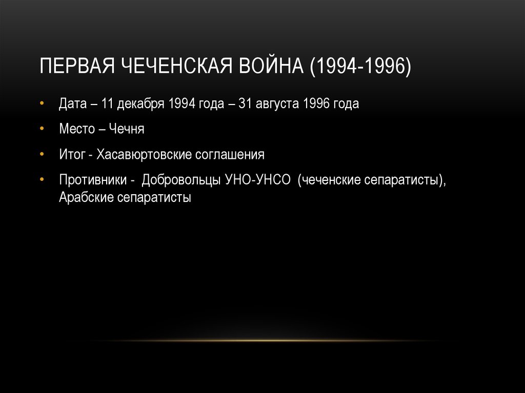 Первая чеченская война (1994-1996)