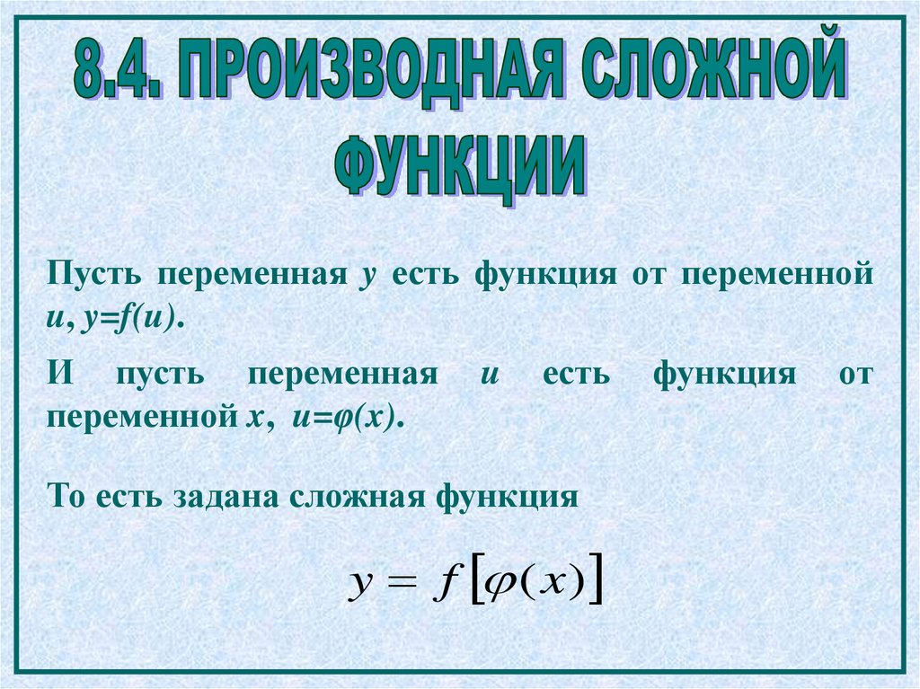 Производная сложной функции презентация