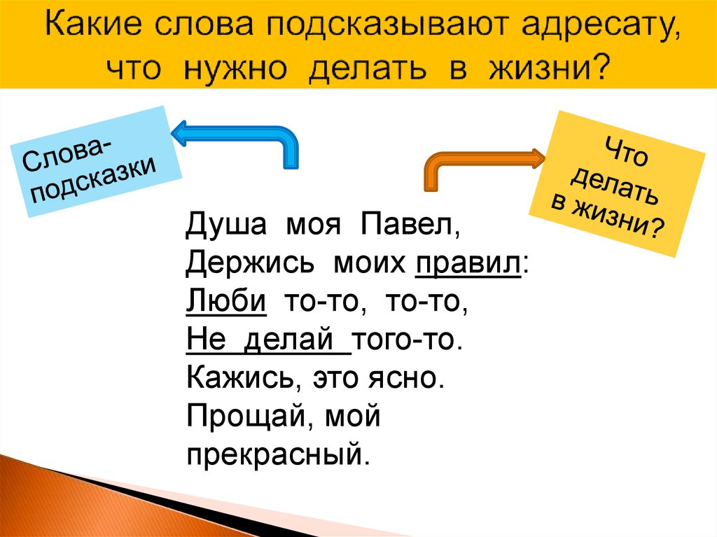 Подскажи словечко русский язык. Подскажи слово. Посоветовала слово. Правильно что слово посоветую относится к вопросу что делаю. Песня подскажи слова