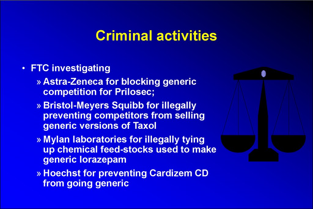 Criminal activities