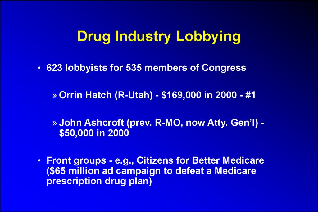 Drug Industry Lobbying