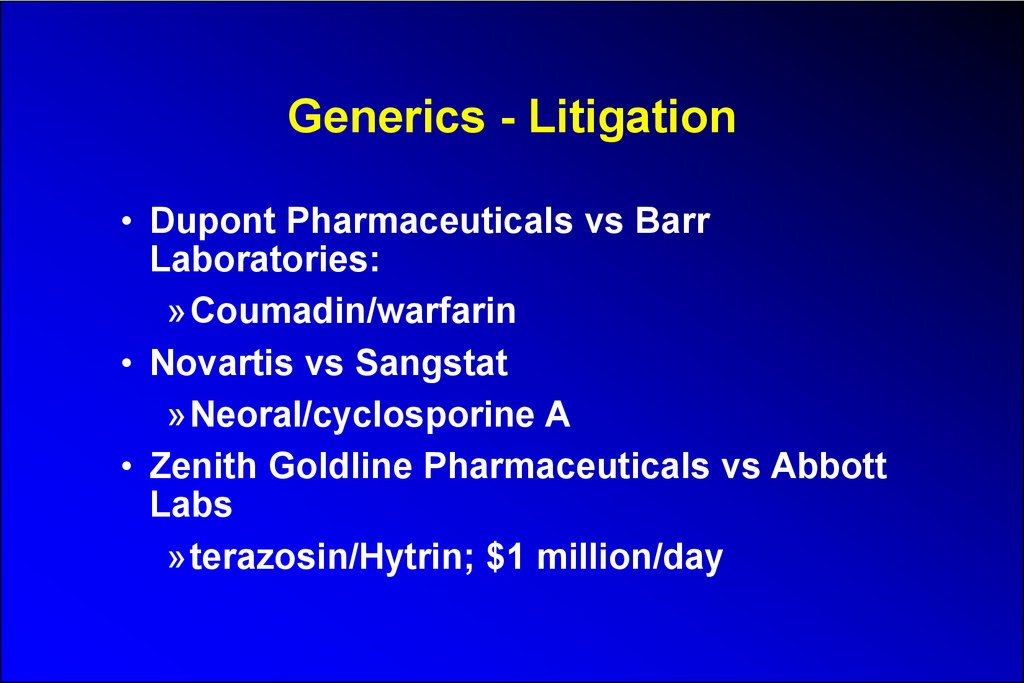 Generics - Litigation