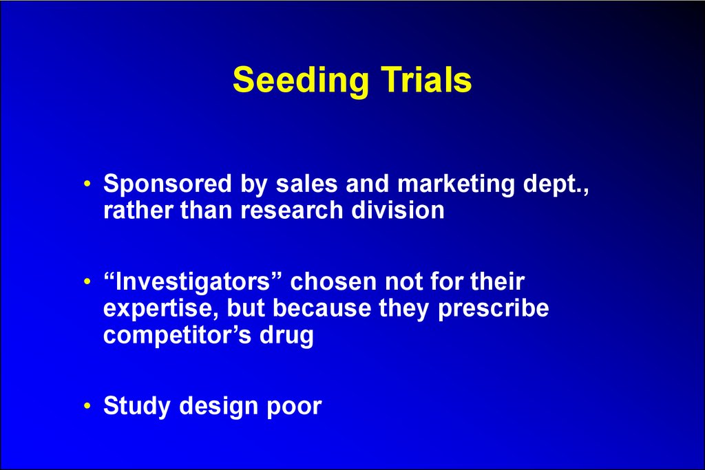 Seeding Trials