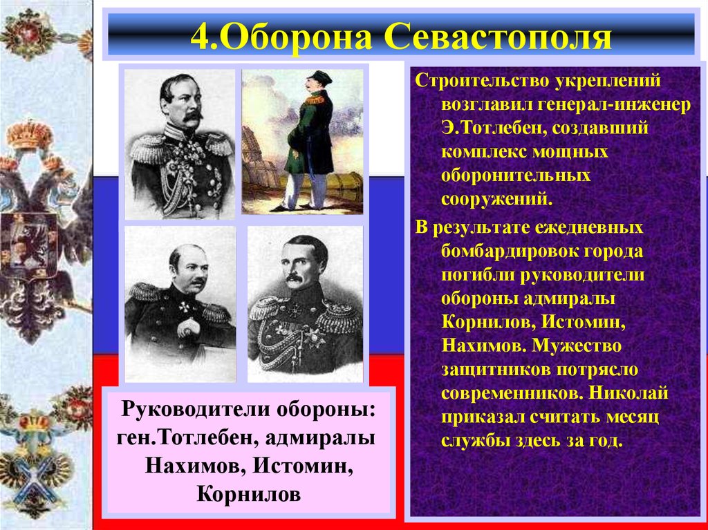 Нахимов тотлебен. Адмиралы обороны Севастополя 1853-1856.