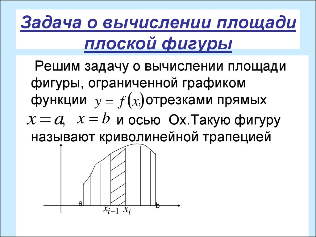 Геометрические приложения определенного интеграла