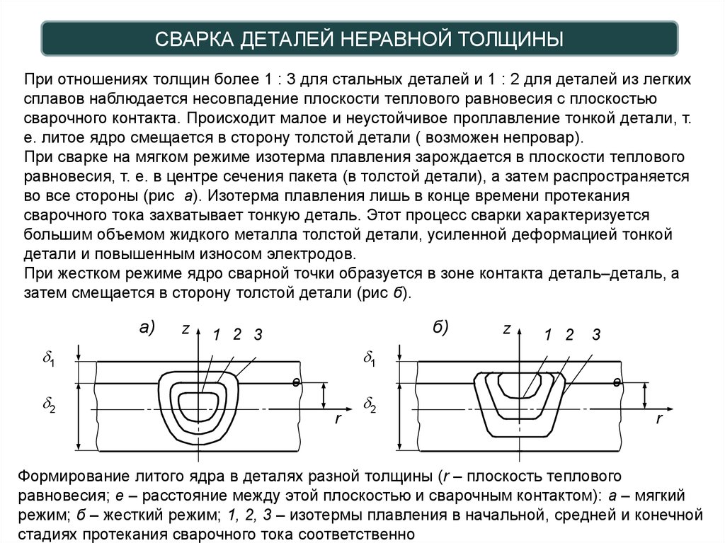 Более толщины. Сварка деталей разной толщины. Контактная сварка деталей разной толщины. 1,3 Толщины более тонкой детали. Вероятность сваривания контактов.